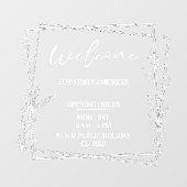 Esthetische Minimalistische Bedrijfsnaam Open Uren Raamsticker (Vel)