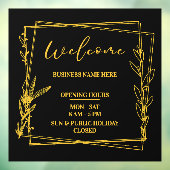 Esthetische minimalistische bedrijfsnaam Openingst Raamsticker (Vel 3)