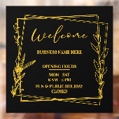 Esthetische minimalistische bedrijfsnaam Openingst Raamsticker (Vel 2)