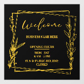 Esthetische minimalistische bedrijfsnaam Openingst Raamsticker (Vel)