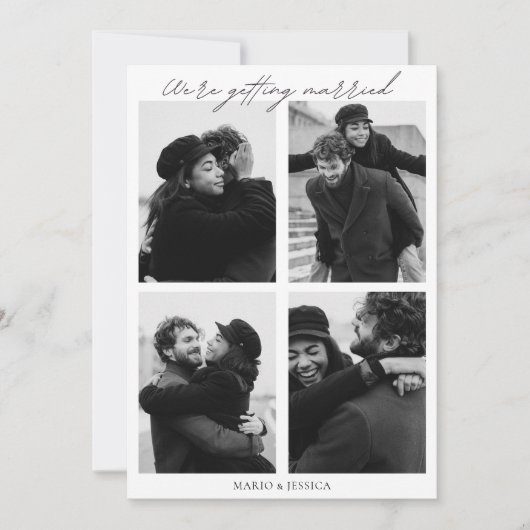 Esthetische minimalistische foto bruiloft kaart (Voorkant)