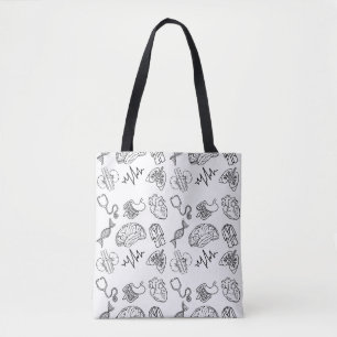 Esthetische minimalistische medische pictogrammen tote bag