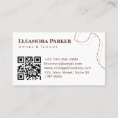 Esthetische minimalistische moderne bloemige aards visitekaartje (Achterkant)