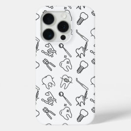 Esthetische Minimalistische Tandarts Iconen Patroo iPhone 15 Pro Case
