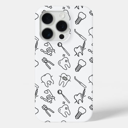 Esthetische Minimalistische Tandarts Iconen Patroo Case-Mate iPhone Case (Achterkant)