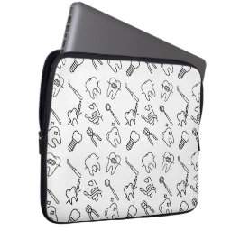 Esthetische Minimalistische Tandheelkundige Iconen Laptop Sleeve