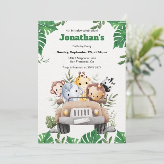 Esthetische minimalistische uitnodiging voor diere (Staand voorkant)