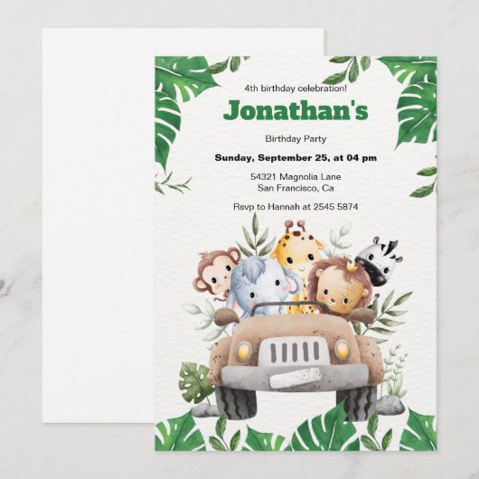 Esthetische minimalistische uitnodiging voor diere (Voorkant / Achterkant)