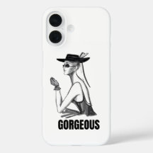 Esthetische mode meisje iPhone hoesje | Zwart & Wi