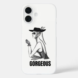 Esthetische mode meisje iPhone hoesje | Zwart & Wi