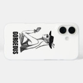 Esthetische mode meisje iPhone hoesje | Zwart & Wi (Achterkant (horizontaal))