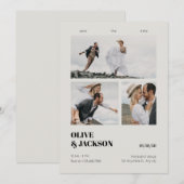 Esthetische moderne fotocollage-huwelijk save the date (Voorkant / Achterkant)