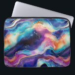 Esthetische moderne kleurrijke regenboogagaat glit laptop sleeve<br><div class="desc">Esthetische, kleurrijke moderne regenboogagaat glitter textuur achtergrond.</div>