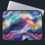 Esthetische moderne kleurrijke regenboogagaat glit laptop sleeve<br><div class="desc">Esthetische,  kleurrijke moderne regenboogagaat glitter textuur achtergrond.</div>