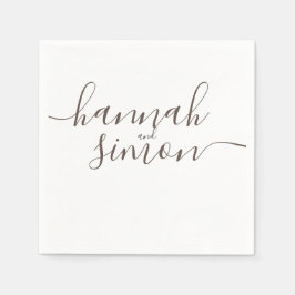 Esthetische moderne minimalistische gouden bruilof servet