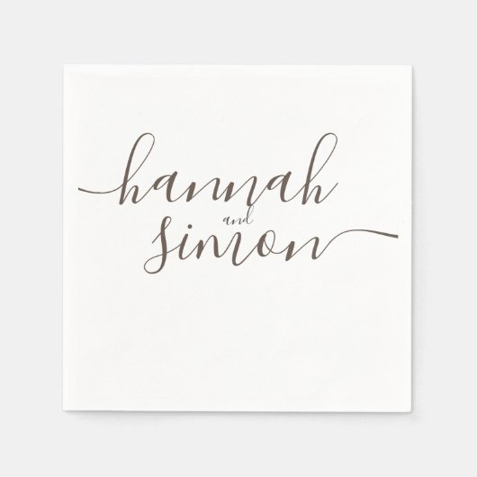 Esthetische moderne minimalistische gouden bruilof servet (Voorkant)