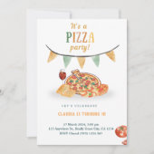 Esthetische moderne Pizza Party Uitnodiging Kaart (Voorkant)