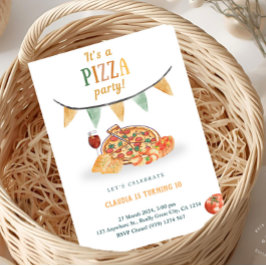 Esthetische moderne pizzafeest uitnodigingskaart kaart