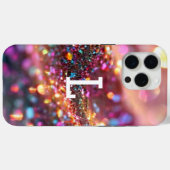Esthetische Monogrammed Glitter Luxe Case-Mate iPhone Case (Achterkant (horizontaal))