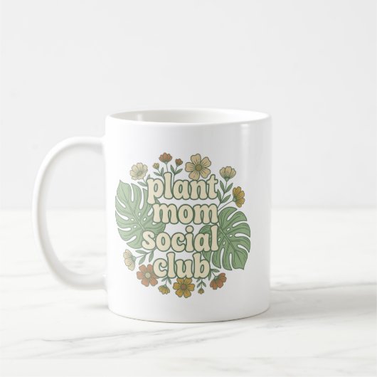 Esthetische Monstera & Bloemen Koffiemok (Links)