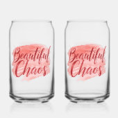 Esthetische Mooie Chaos Script Typografie Blikvorm Glas (Achterkant)