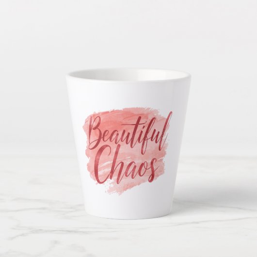 Esthetische Mooie Chaos Script Typografie Latte Mok (Voorkant)