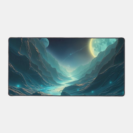 Esthetische Moon Desk Mat – Grote Neopreen Muismat (Voorkant)