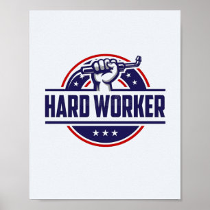 Esthetische Muur Kunst Poster hard werken of nau