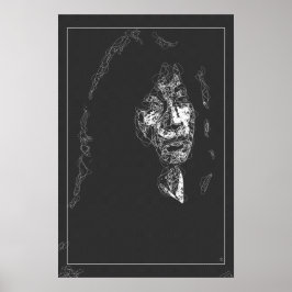 Esthetische mysterieuze figuur gezicht abstracte k poster