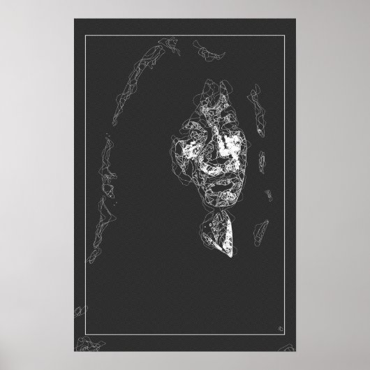 Esthetische mysterieuze figuur gezicht abstracte k poster (Voorkant)