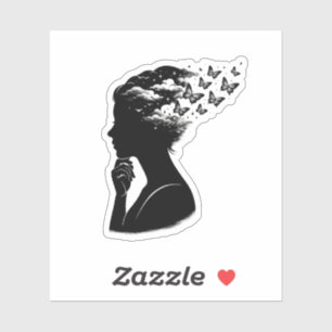 Esthetische Nachtelijke Hemel Vlinder Kunst Sticker