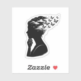 Esthetische Nachtelijke Hemel Vlinder Kunst Sticker