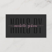 Esthetische nageltechnicus Black Pink Monogram QR Visitekaartje (Voorkant)