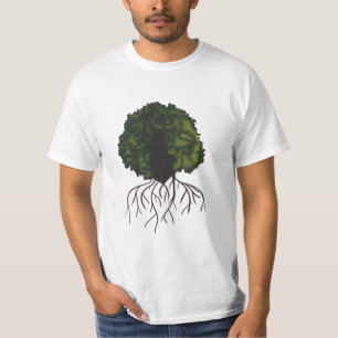 Esthetische Natuur Afro Collage Art met boomwortel T-shirt