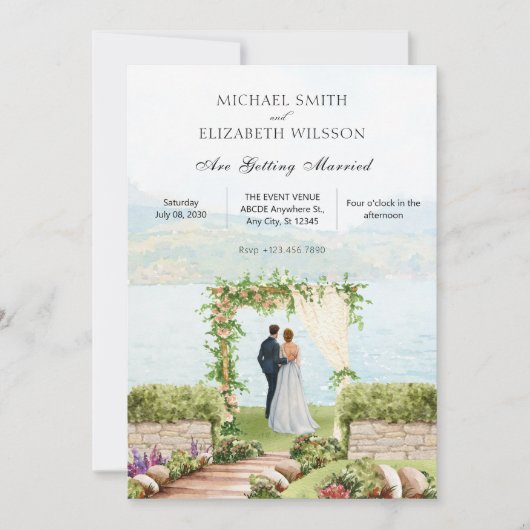 Esthetische natuur paar bruiloft kaart (Voorkant)