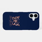 Esthetische Navy iPhone 16 Hoes | Minim Hoesje (Achterkant horizontaal)
