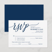 Esthetische Navyblauw, Antwoord op verjaardagsfees Informatiekaartje (Voorkant / Achterkant)