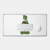Esthetische Neon Groene Maagd Zodiac Bureaumat (Keyboard & Muis)