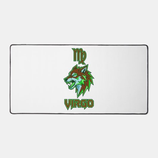Esthetische Neon Groene Maagd Zodiac Bureaumat (Voorkant)