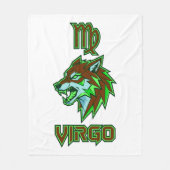 Esthetische Neon Groene Maagd Zodiac Fleece Deken (Voorkant)