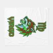 Esthetische Neon Groene Maagd Zodiac Fleece Deken (Voorkant (Horizontaal))