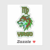 Esthetische Neon Groene Maagd Zodiac Sticker (Vel)