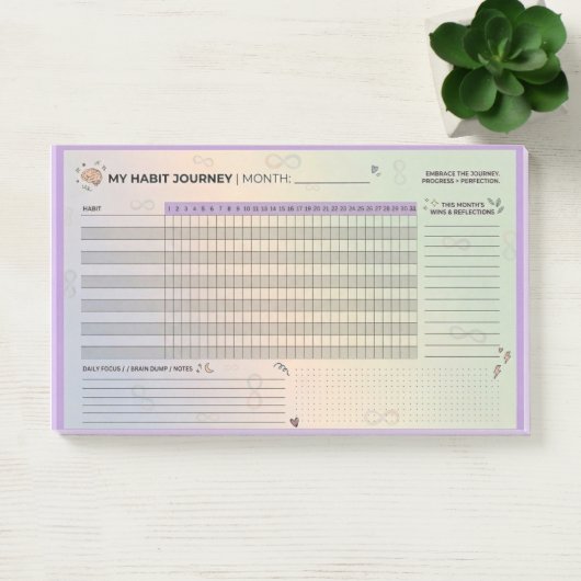 Esthetische Neurodivergente Gewoonte Tracker Brain Post-it® Notes (Kantoor)