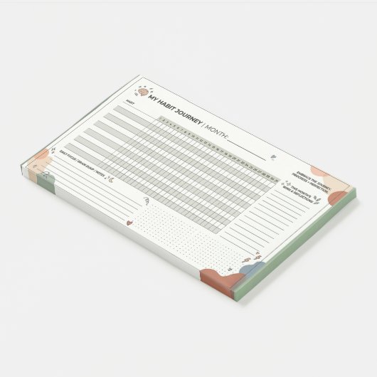 Esthetische Neurodivergente Gewoonte Tracker Brain Post-it® Notes (Schuin)