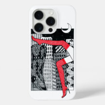 Esthetische Night City Damesbenen iPhone 15 Pro Ca