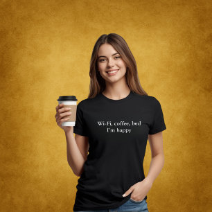 esthetische outfit quote Wi-Fi, koffie, bed – gelu T-shirt