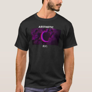 Esthetische Paarse Maan Vaporwave Esthetische Goth T-shirt