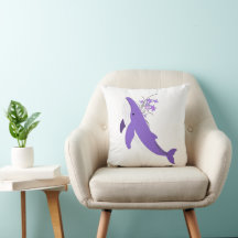 Esthetische Paarse Walvis en Lelies 16x16 Vierkant