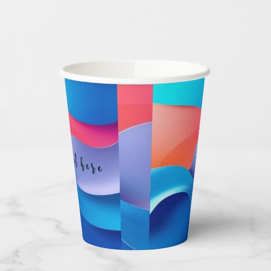 Esthetische papieren bekers met aangepaste tekst (Links)