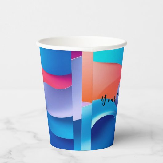 Esthetische papieren bekers met aangepaste tekst (Rechts)